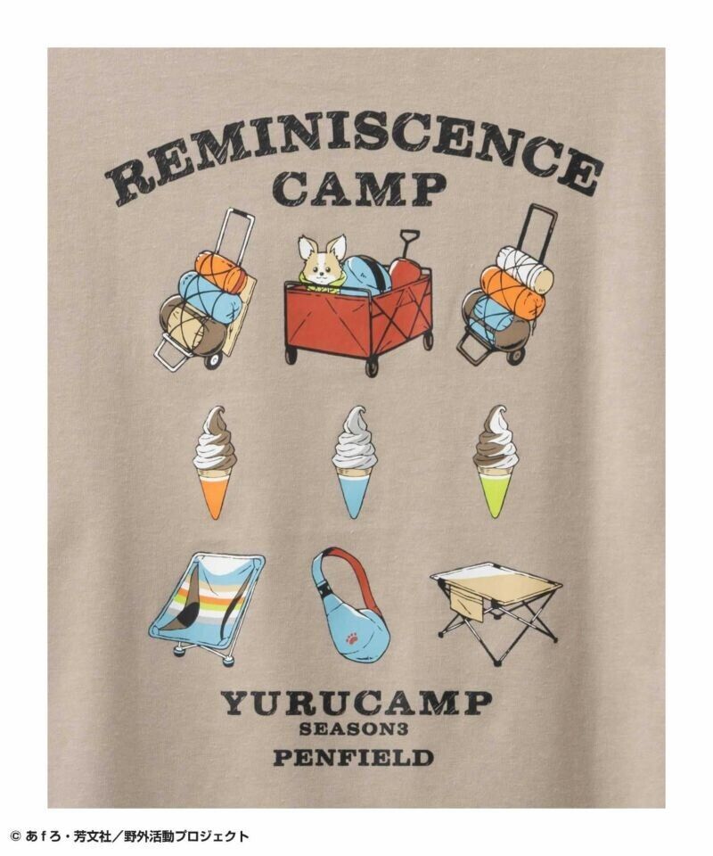 Yuru Camp Season 3 Reminiscence Camp T-shirt Beige L Size Japan Limited