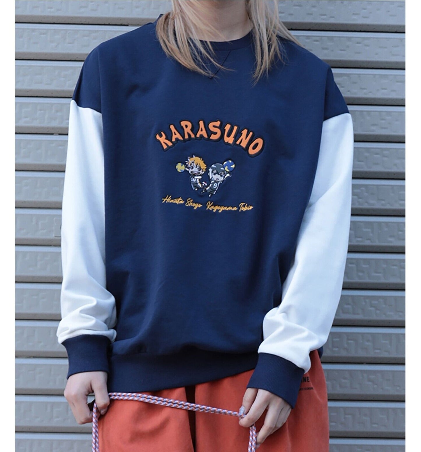 Haikyuu!! Haikyu Karasuno Hinata Kageyama Sweatshirt Navy L Size Japan Limited