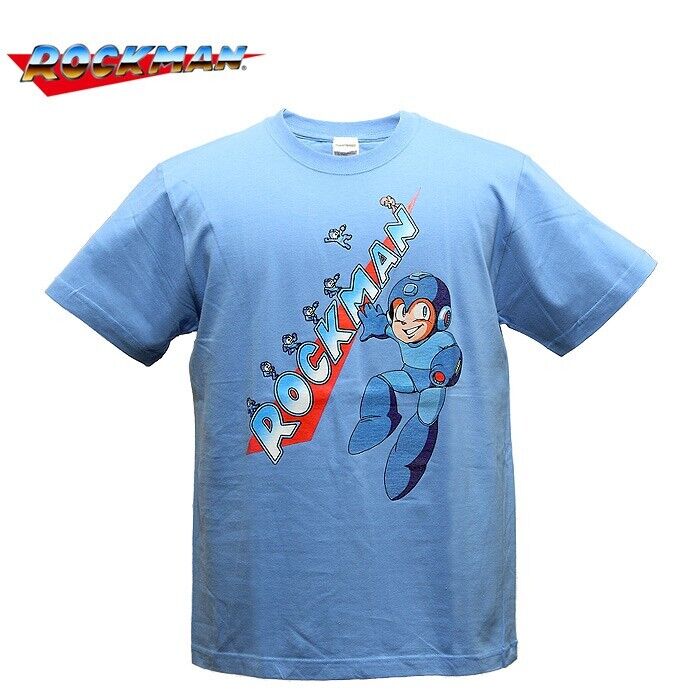 Mega Man Rockman T-shirt Blue XL Size Unisex Capcom Japan Limited