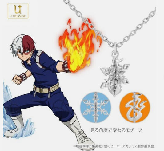 U-TREASURE My Hero Academia Shoto Todoroki Silver 925 Necklace Japan NEW