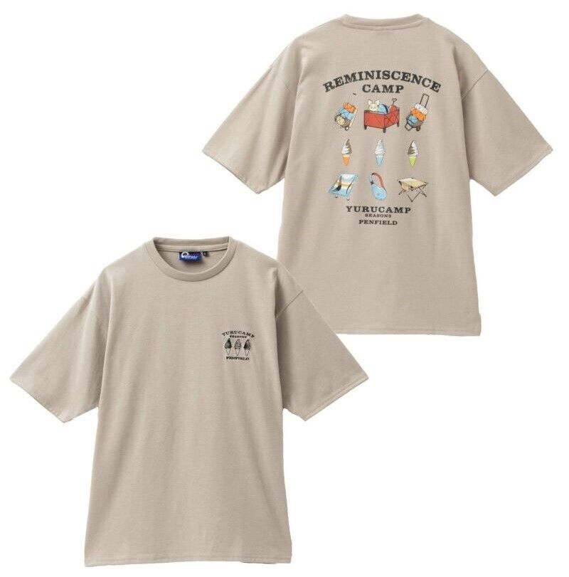 Yuru Camp Season 3 Reminiscence Camp T-shirt Beige L Size Japan Limited