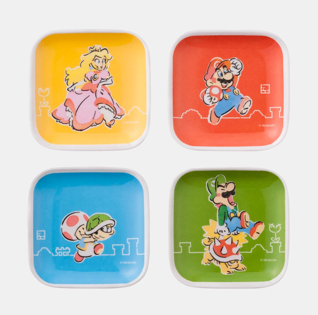 NINTENDO TOKYO Limited Super Mario Family Life Melamine Mini Plate Set Japan NEW