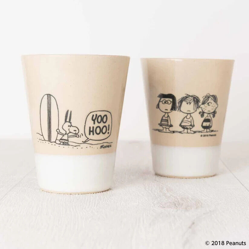 Peanuts 70th Anniversary Snoopy Beach Tumblr Cup White 190ml Pottery MASHICO