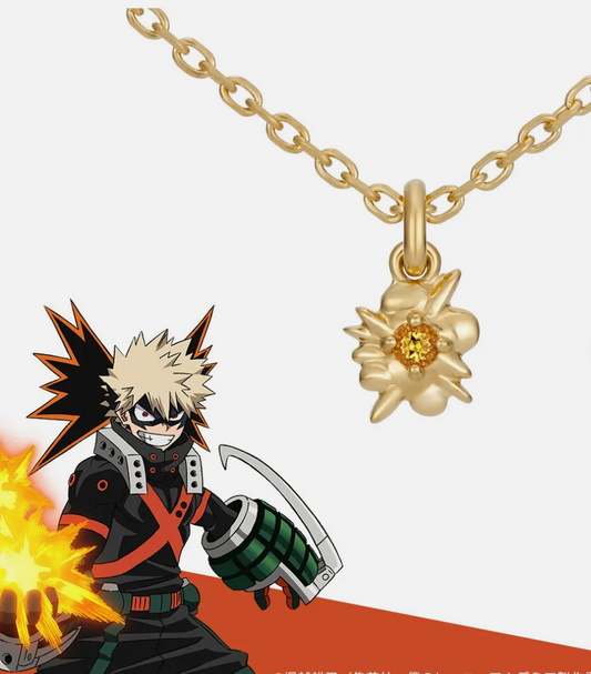 My Hero Academia Katsuki Bakugo Necklace Silver Yellow Gold Plated U-TREASURE