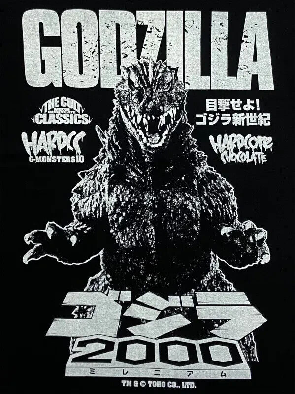 Godzilla 2000 Millenium T-shirt Black XL Size Unisex Tokusatsu Sci-Fi Japan