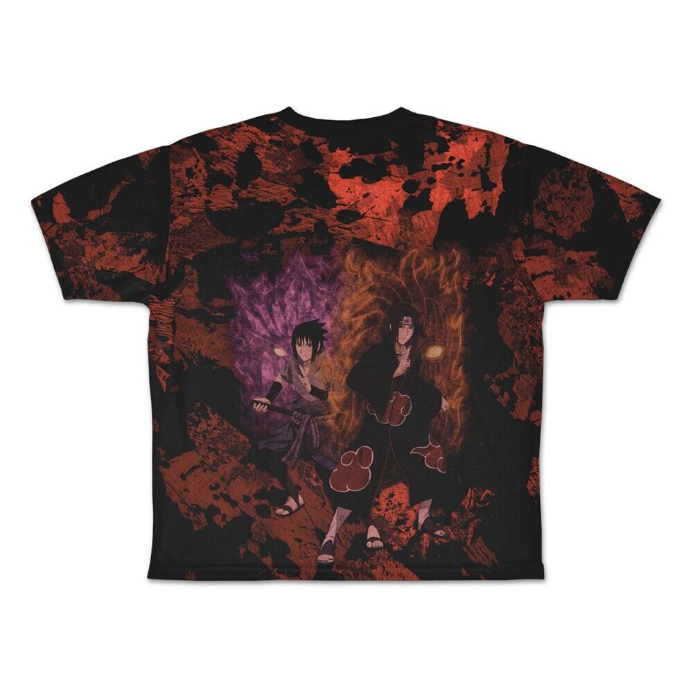 Naruto Shippuden Itachi Uchiha Full Graphic T-shirt XL Size Unisex Japan Limited