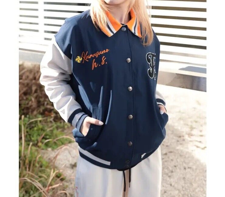 Haikyuu!! Haikyu Karasuno Crow College Jacket Navy M Size Unisex Japan Cosplay