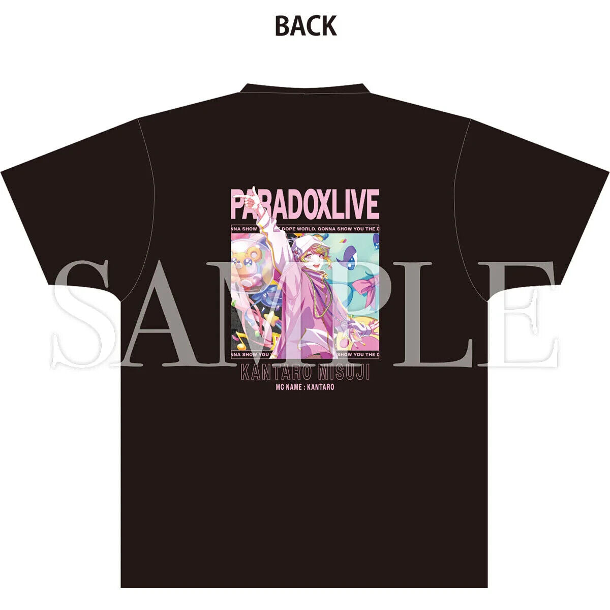 Paradox Live VISTY Kantaro Misuji Phantometal T-shirt Back Print Unisex Japan