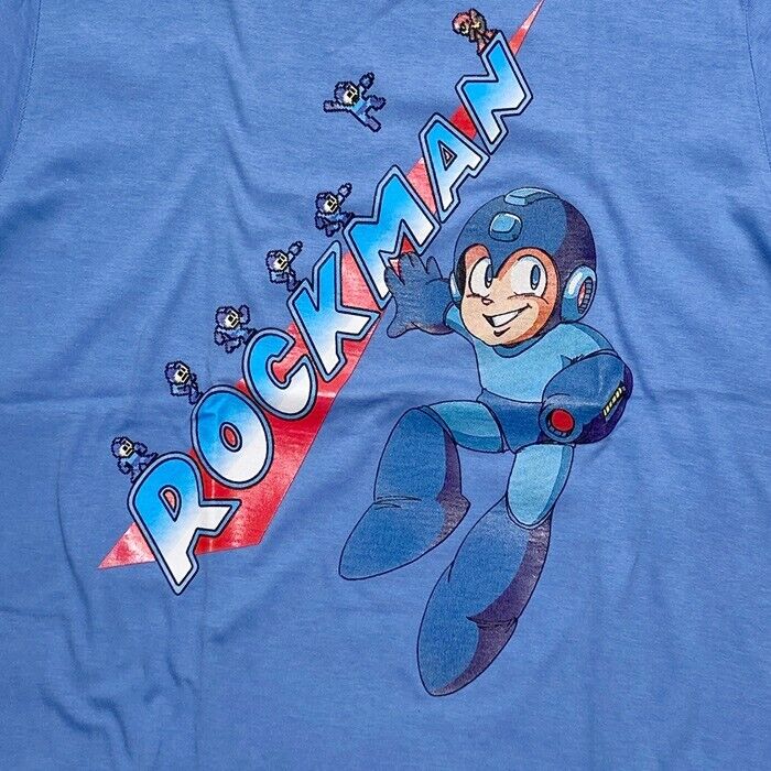 Mega Man Rockman T-shirt Blue XL Size Unisex Capcom Japan Limited