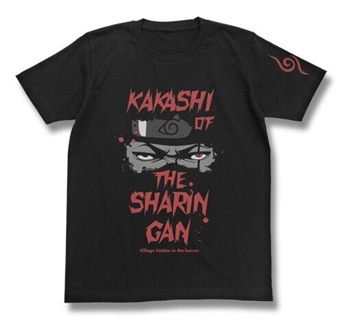 Naruto Shippuden Kakashi Hatake Sharingan T-shirt Black XL Size Unisex Japan LTD