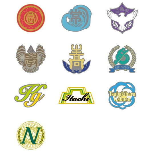 Haikyuu!! Haikyu School Icon Lapel Pins 10 Set Nekoma Shiratorizawa Fukurodani