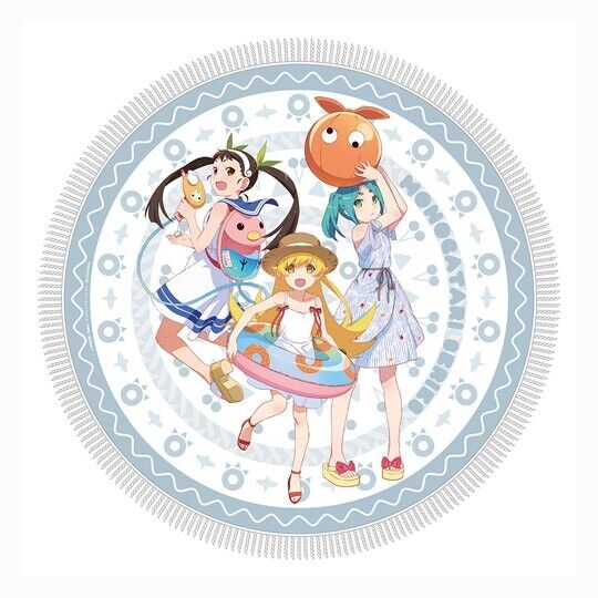 Monogatari Series Bakemonogatari Round Towel 100cm Shinobu Yotsugi Mayoi Summer