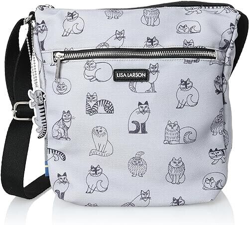 Lisa Larson Sketch Cats Shoulder Bag 5L Gray Women