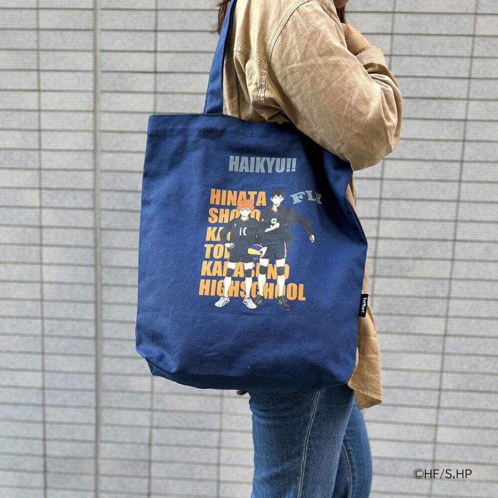 Haikyuu!! Haikyu Karasuno Shoyo Hinata & Tobio Kageyama Tote Bag Navy Canvas