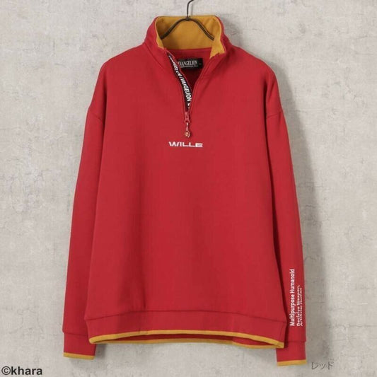 Evangelion WILEE Unit 02 Asuka Shikinami Langley Half Zip Sweatshirt Red L Size