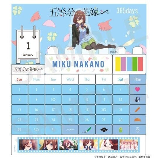 The Quintessential Quintuplets Miku Nakano Perpetual Calendar Building Block