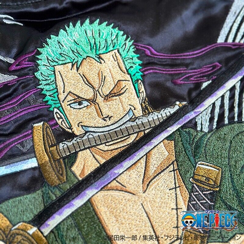 ONE PIECE Roronoa Zoro Stain Jacket Embroidery Sukajan Reversible L Size