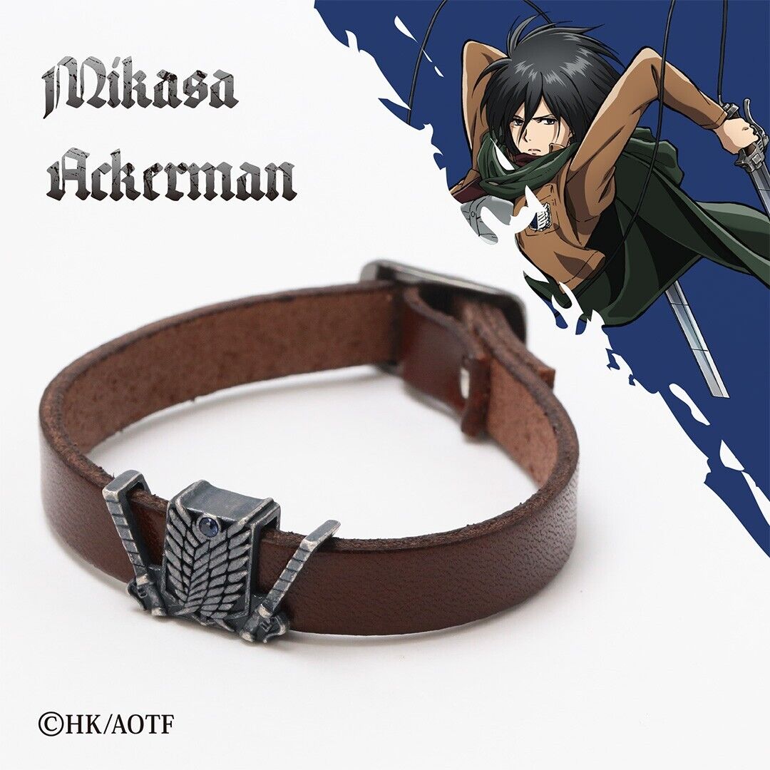 Attack on Titan Mikasa Ackerman Leather Bracelet Japan Limited