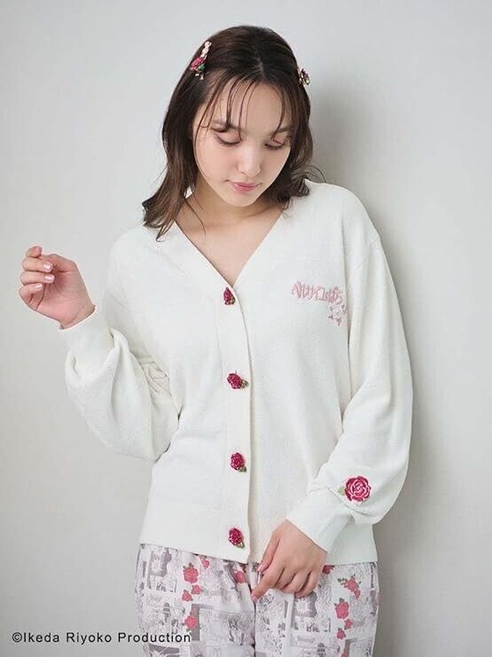 The Rose of Versailles Lady Oscar Marie Antoinette Knit Cardigan Jacquard White