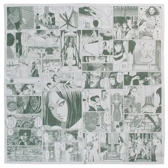 Junji Ito 35th Anniversary Exhibition Characters Handkerchief 52x52cm MANGACHIEF