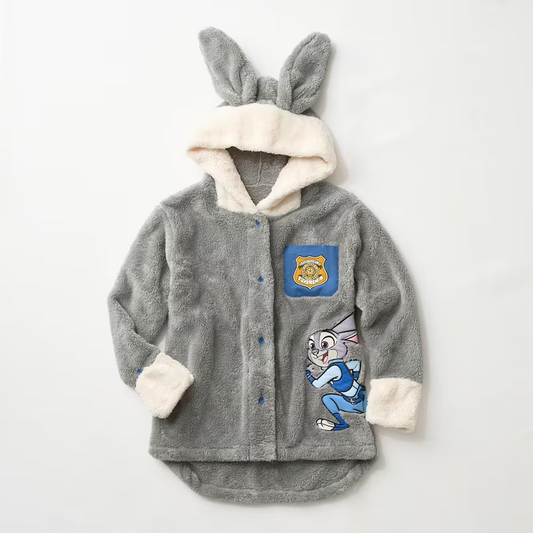 Disney Zootopia Judy Hopps  Gown Hoodie w/ Ear Fluffy Boa Unisex L-XL Cosplay