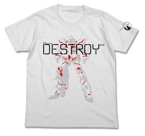 Mobile Suit Gundam Unicorn UC Destroy Mode Luminous T-shirt White L Size Japan