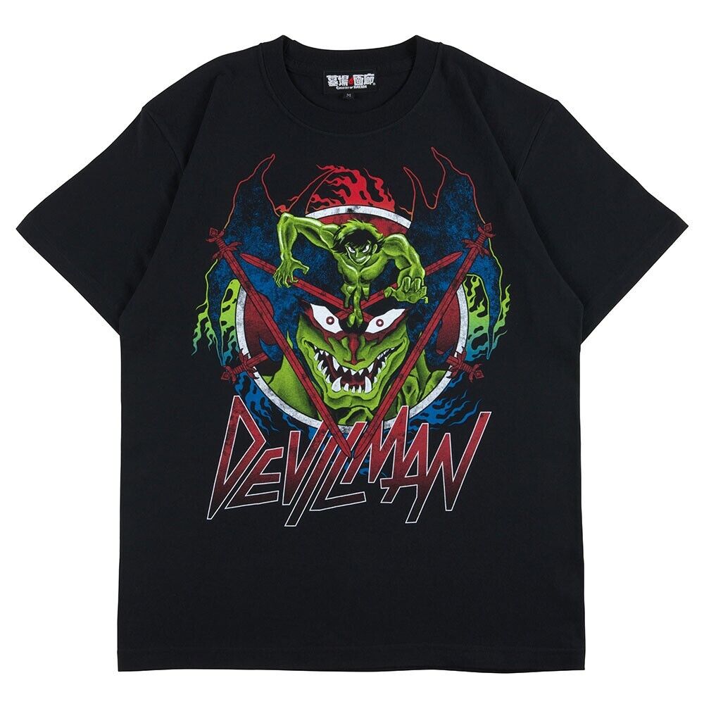 Devilman Akira Fudo T-shirt Black L Size Go Nagai Japan Limited Cosplay