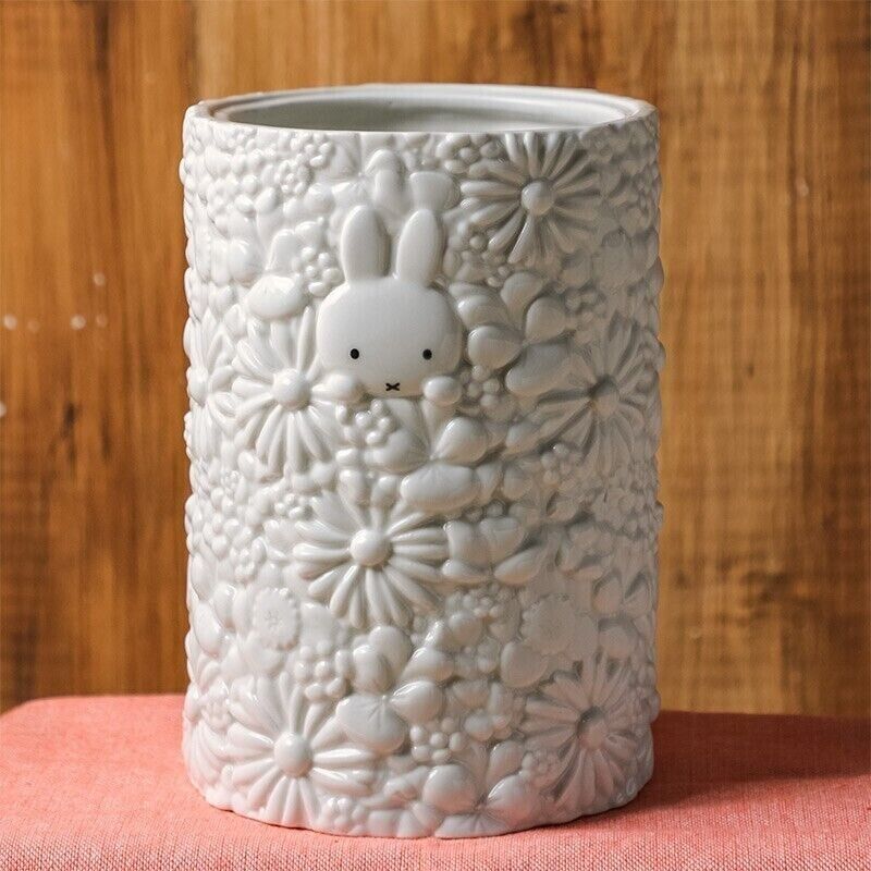 Flower Miffy Vase Porcelain White Japan