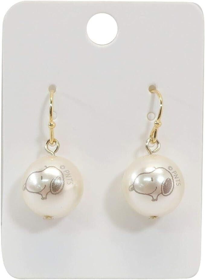 Peanuts Snoopy Swing Pearl Earrings Jewelry Accessory Japan