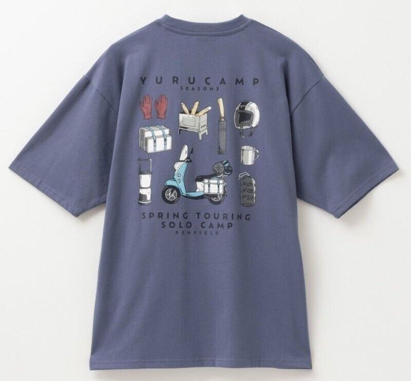 Yuru Camp Season 3 Rin Shima T-shirt Navy XL Size Penfield Japan Limited Cosplay