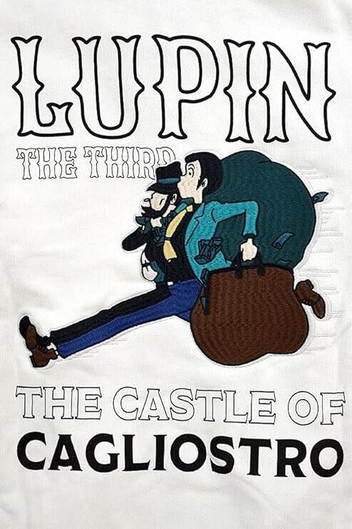 Lupin III the Third The Castle of Cagliostro Full Zip Hoodie XL Size Embroidery