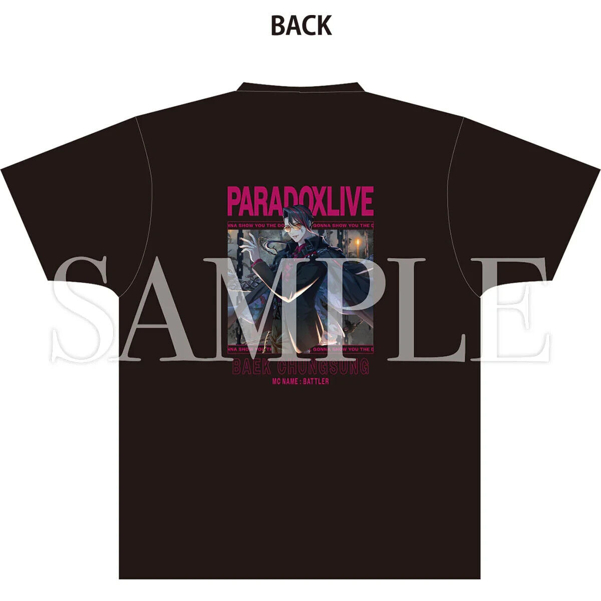 Paradox Live AMPRULE Chungsung Baek Phantometal T-shirt Back Print Unisex Japan