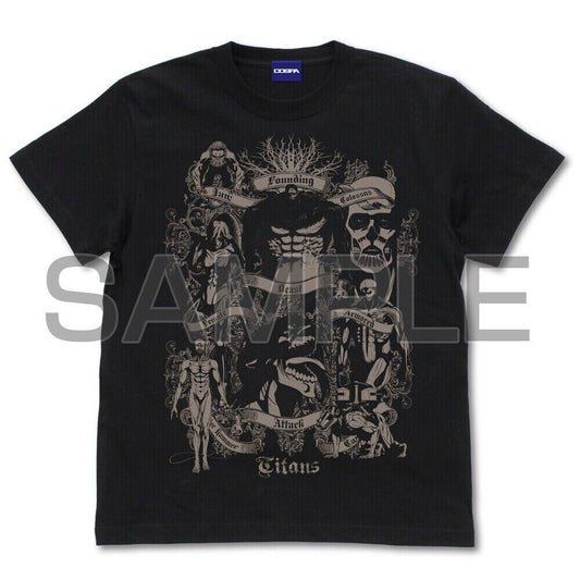 Attack on Titan The Final Season NINE TITANS T-shirt Black L Size Japan Cosplay