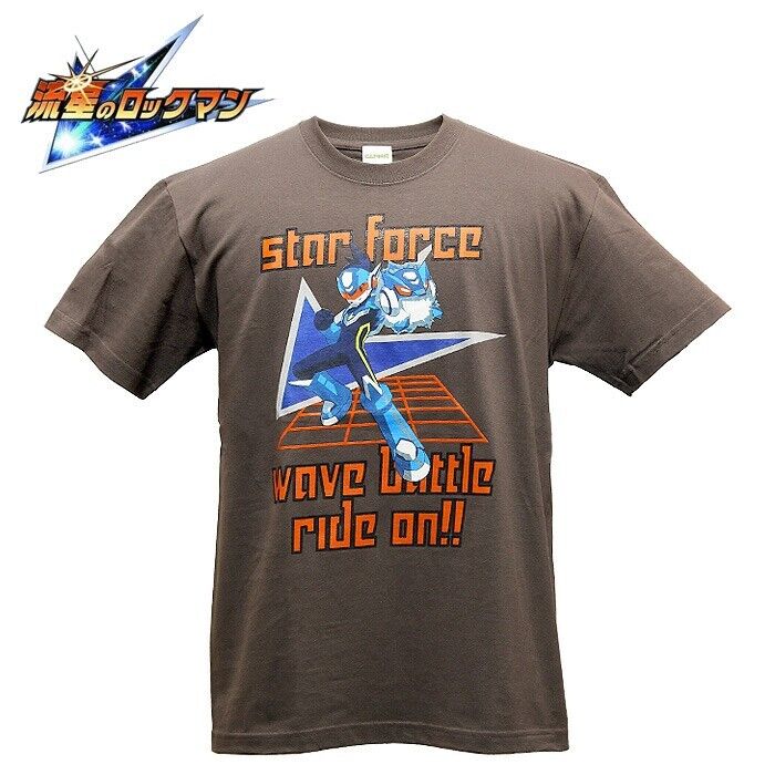 Mega Man Star Force Rockman T-shirt Dark Brown L Size Unisex Capcom Japan LTD