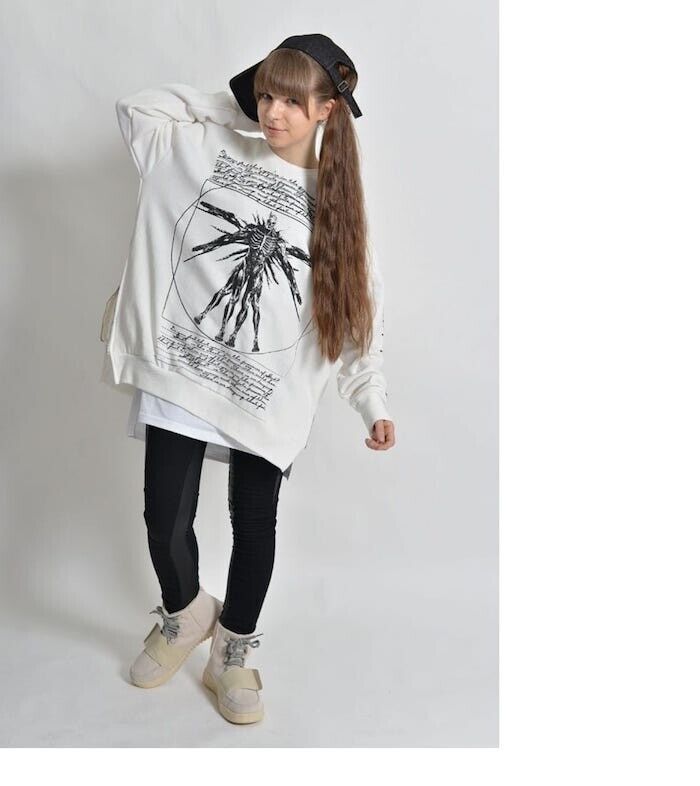 GANTZ O Nurarihyon Vitruvius Sweatshirt White M Size Unisex Japan Cosplay