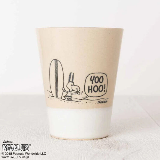 Peanuts 70th Anniversary Snoopy Beach Tumblr Cup White 190ml Pottery MASHICO