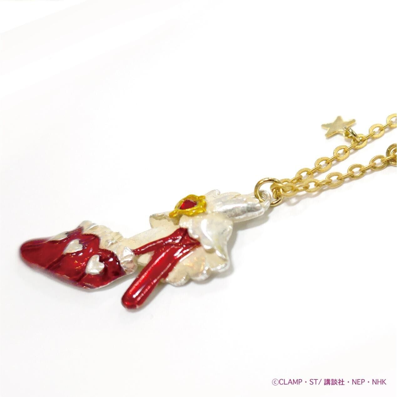 Cardcaptor Sakura Clear Card Costume Red Hearts Dress Necklace Pendant Shoe