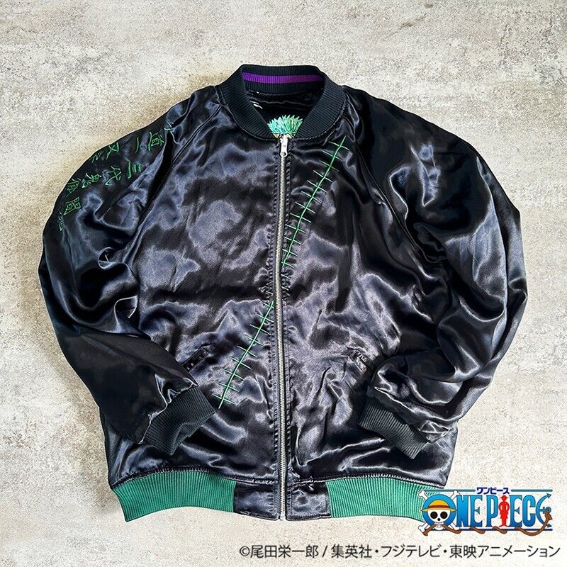 ONE PIECE Roronoa Zoro Stain Jacket Embroidery Sukajan Reversible L Size