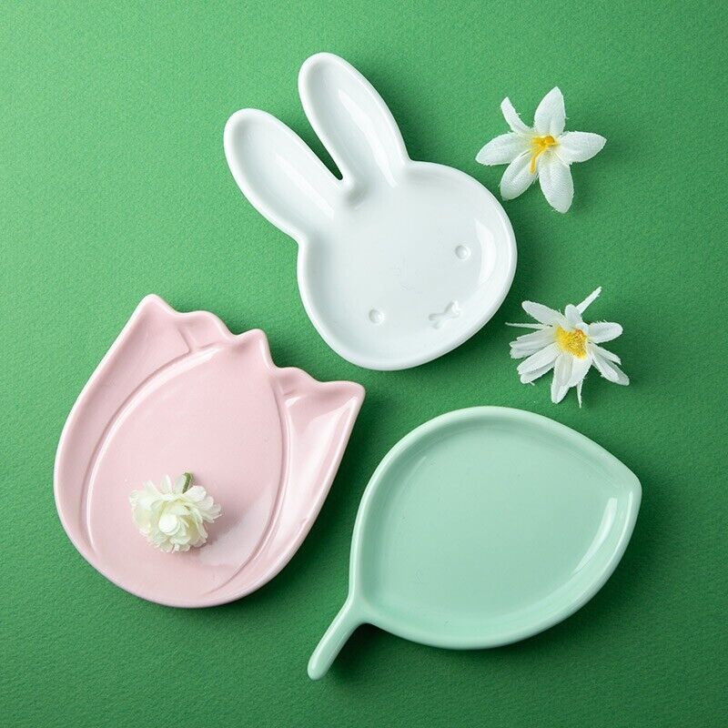 Flower Miffy Face Tulip Leaf Mini Dish Plate Set Japan Limited