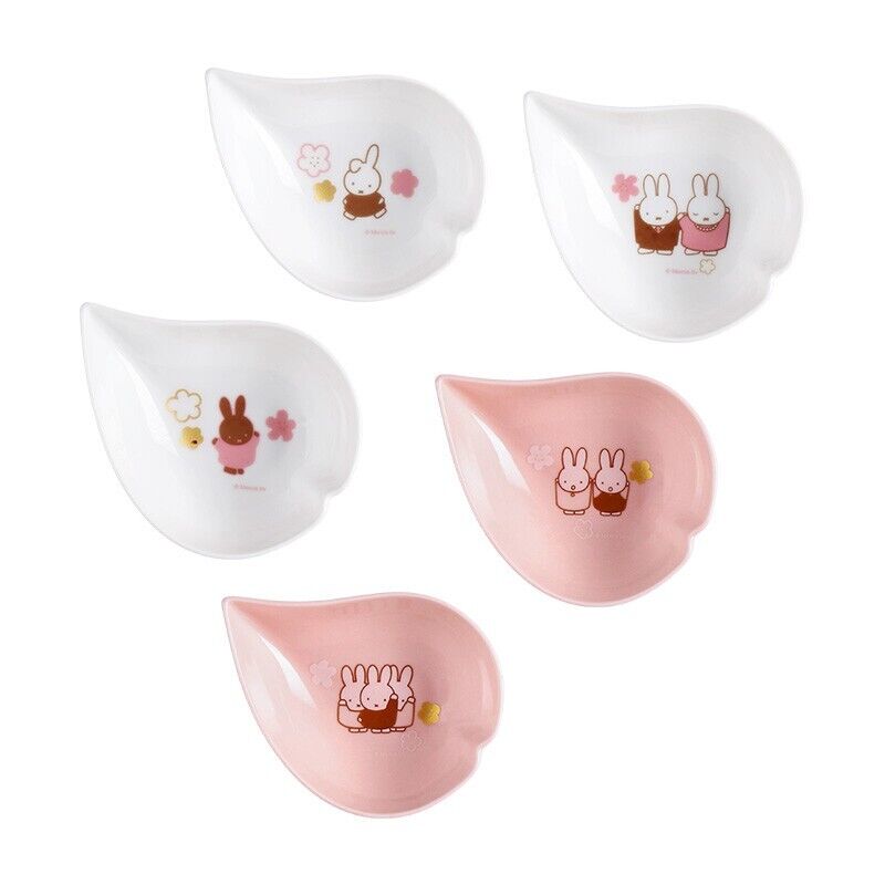 Flower Miffy Sakura Cherry Blossom Art Plate Set Porcelain Tableware Japan LTD