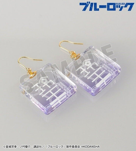 Blue Lock Reo Mikage Name Glass Earrings Japan Limited Cosplay