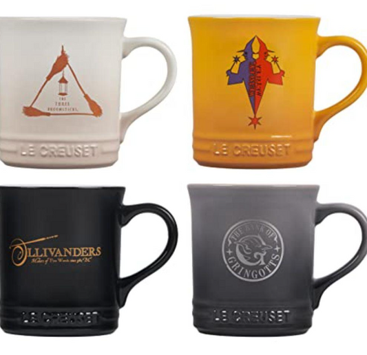 Le Creuset Harry Potter Magical Mug Set of 4 Stoneware Cup 400ml HogwartsNEW