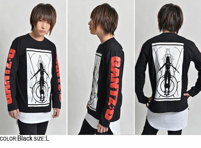 GANTZ O Reika Shimohira T-shirt Long Sleeve Black L Size Unisex Japan Cosplay