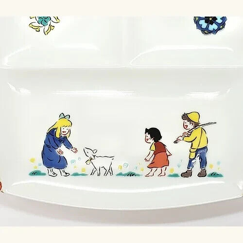 Heidi Girl of the Alps Flower Dividing Plate Kutani Porcelain Japan Limited