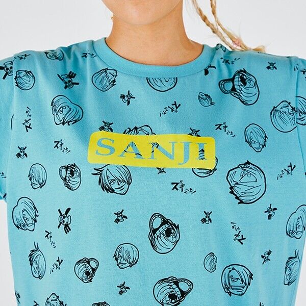 ONE PIECE Sanji POP Patterned All Over T-shirt L Size Unisex Japan Limited