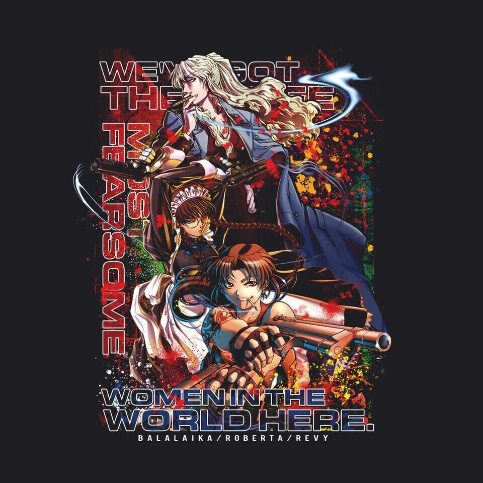 Black Lagoon Balalaika Roberta Revy The Top Three Scariest T-shirt L Size Japan