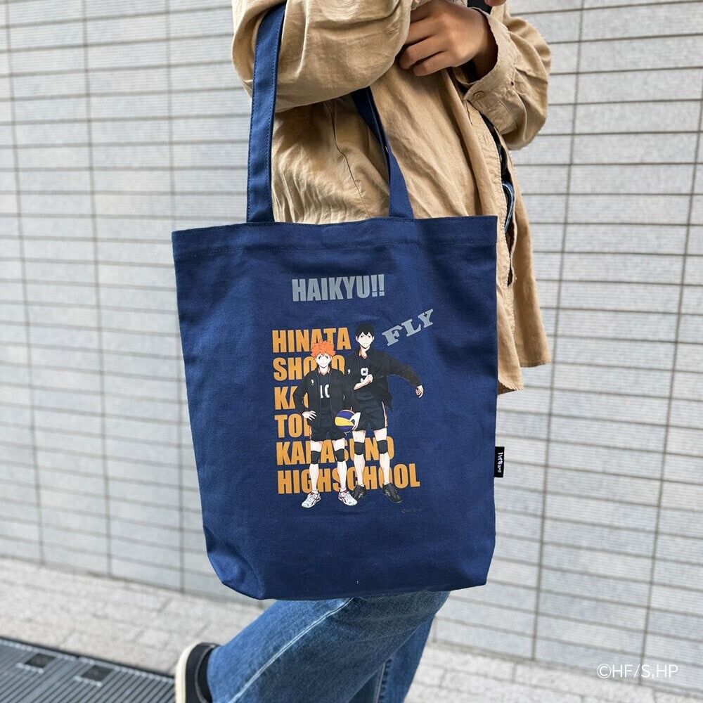 Haikyuu!! Haikyu Karasuno Shoyo Hinata & Tobio Kageyama Tote Bag Navy Canvas