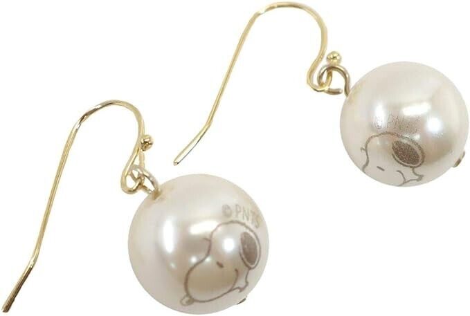 Peanuts Snoopy Swing Pearl Earrings Jewelry Accessory Japan