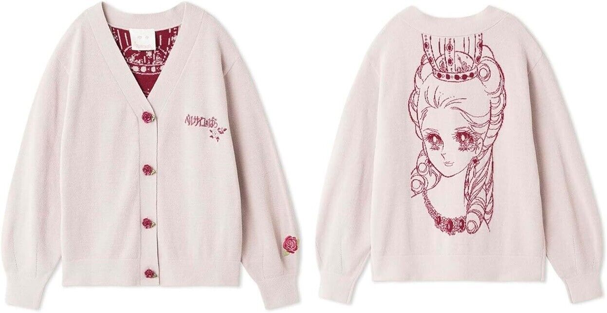 The Rose of Versailles Lady Oscar Marie Antoinette Knit Cardigan Jacquard Pink