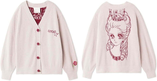 The Rose of Versailles Lady Oscar Marie Antoinette Knit Cardigan Jacquard Pink